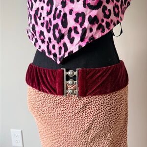 Elegant Burgundy Velvet Belt